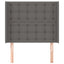 sengegavl med kanter 93x16x118/128 cm kunstlæder grå