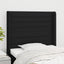 sengegavl med kanter 83x16x118/128 cm stof sort