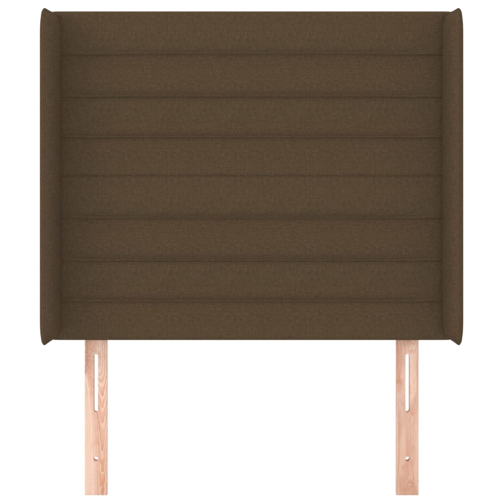 sengegavl med kanter 83x16x118/128 cm stof mørkebrun