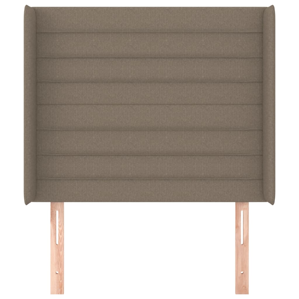 sengegavl med kanter 83x16x118/128 cm stof gråbrun