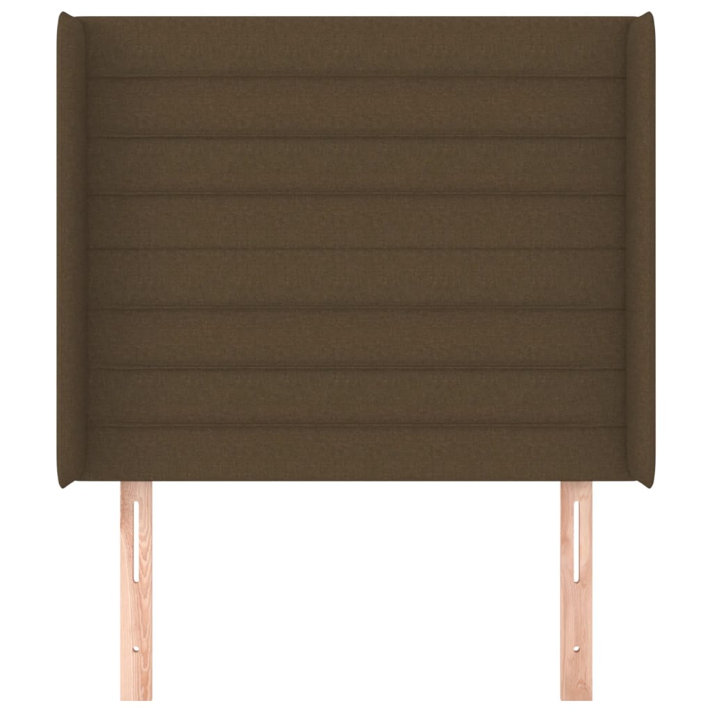 sengegavl med kanter 93x16x118/128 cm stof mørkebrun