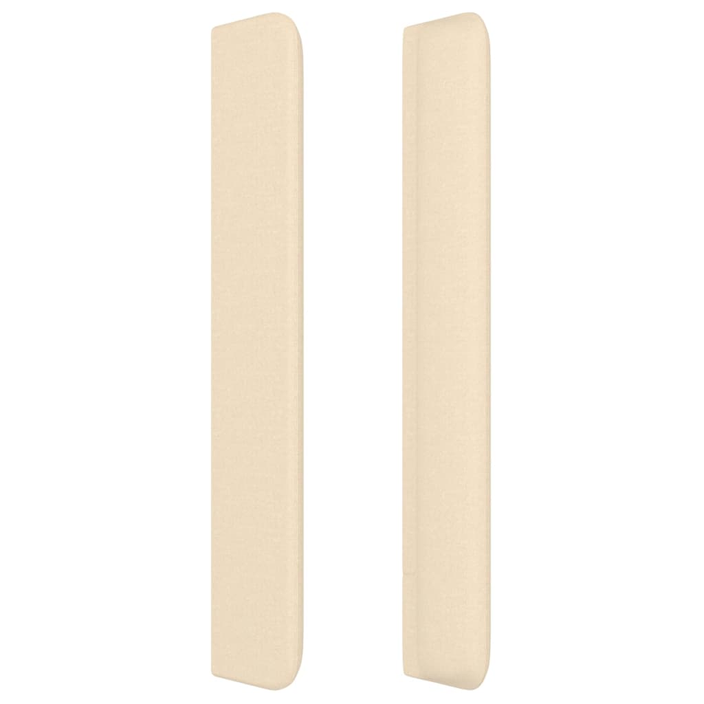 sengegavl med kanter 93x16x118/128 cm stof cremefarvet