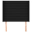 sengegavl med kanter 103x16x118/128 cm stof sort