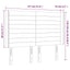 sengegavl med kanter 147x16x118/128 cm stof cremefarvet
