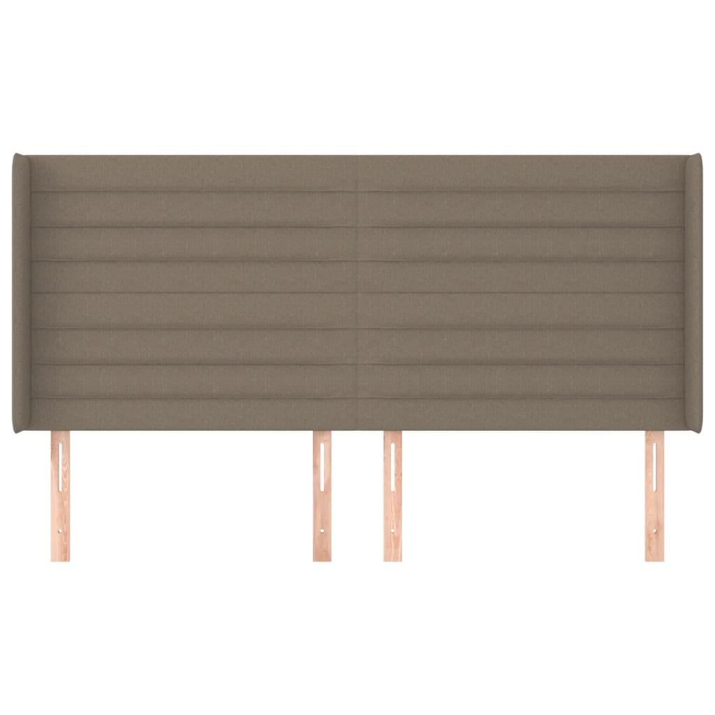 sengegavl med kanter 183x16x118/128 cm stof gråbrun