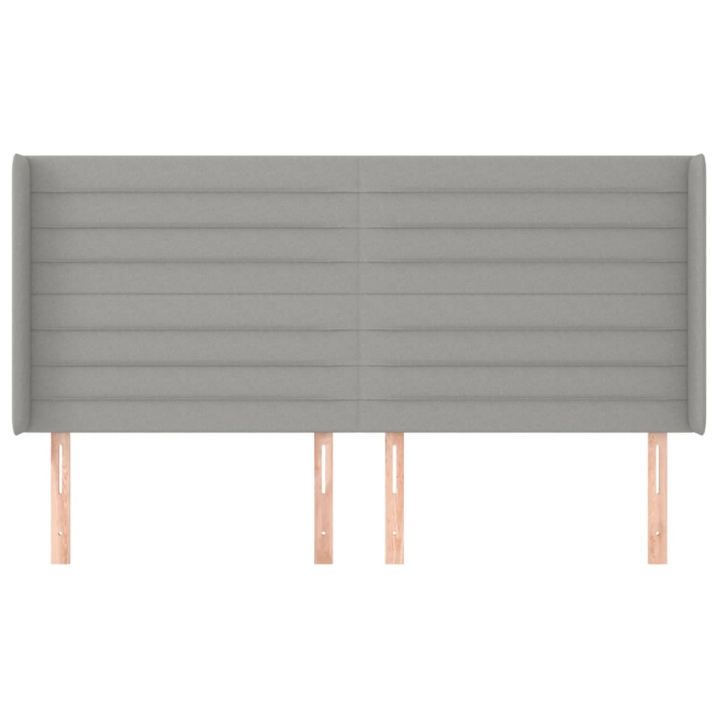 sengegavl med kanter 203x16x118/128 cm stof lysegrå
