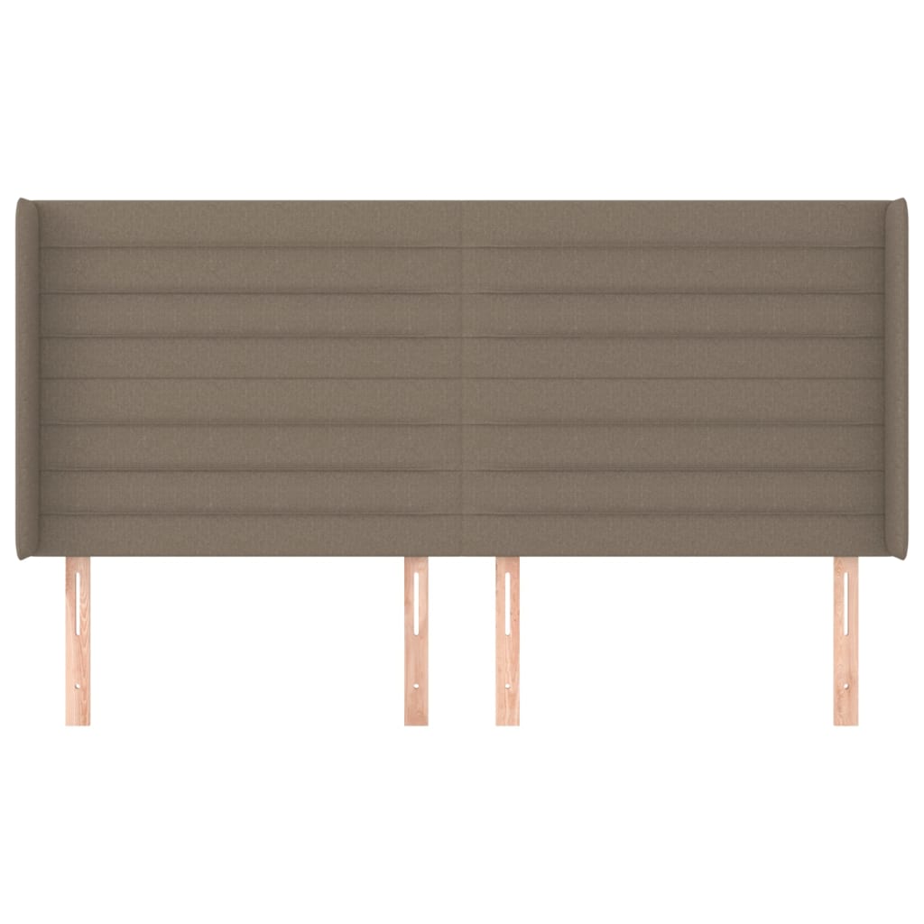 sengegavl med kanter 203x16x118/128 cm stof gråbrun