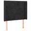 sengegavl med kanter 83x16x118/128 cm fløjl sort