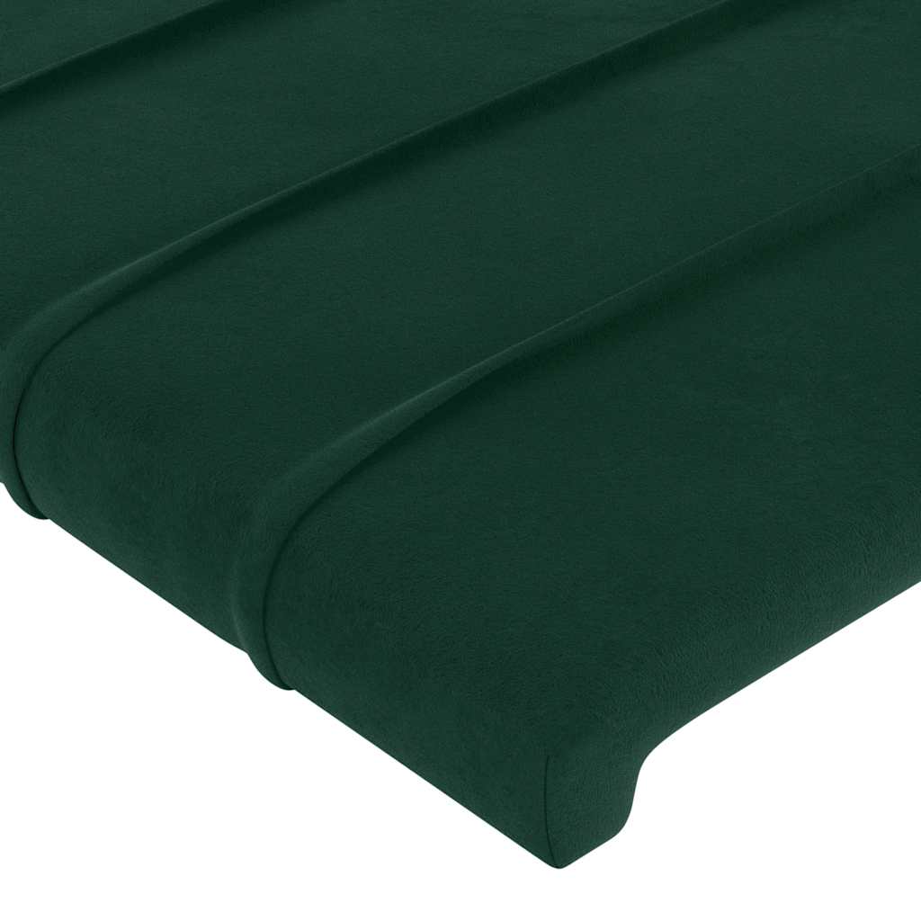sengegavl med kanter 103x16x118/128 cm fløjl mørkegrøn