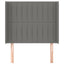 sengegavl med kanter 83x16x118/128 cm stof mørkegrå