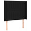 sengegavl med kanter 83x16x118/128 cm stof sort