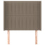 sengegavl med kanter 83x16x118/128 cm stof gråbrun