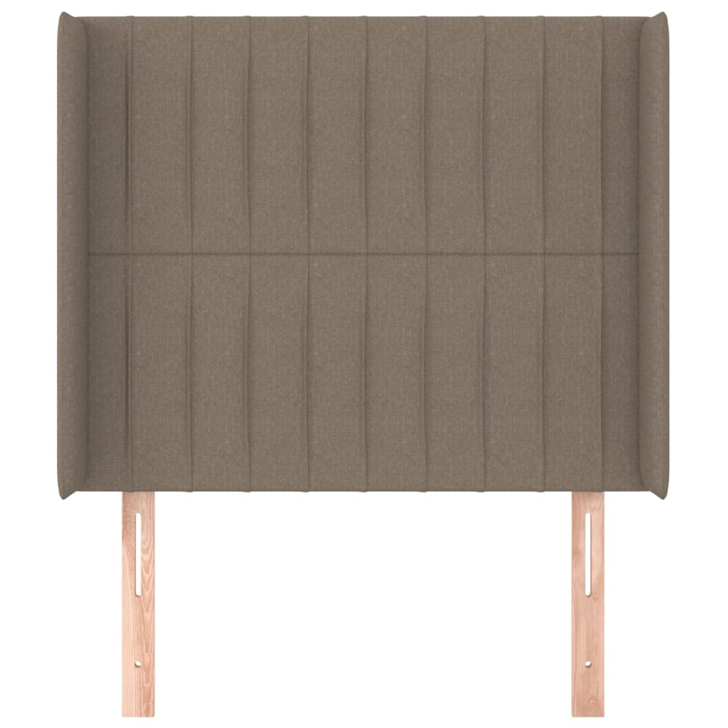 sengegavl med kanter 83x16x118/128 cm stof gråbrun