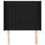 sengegavl med kanter 93x16x118/128 cm stof sort