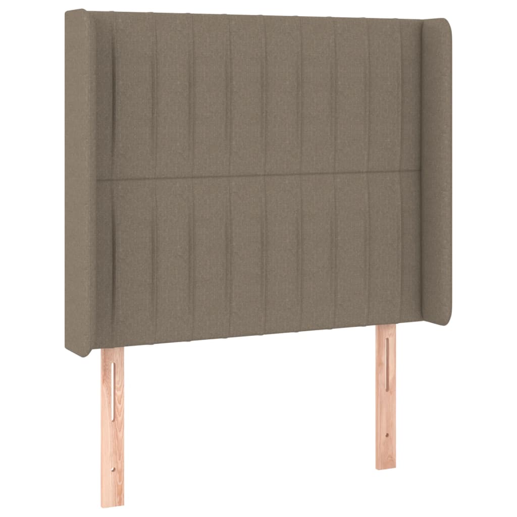 sengegavl med kanter 93x16x118/128 cm stof gråbrun