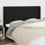 sengegavl med kanter 163x16x118/128 cm stof sort