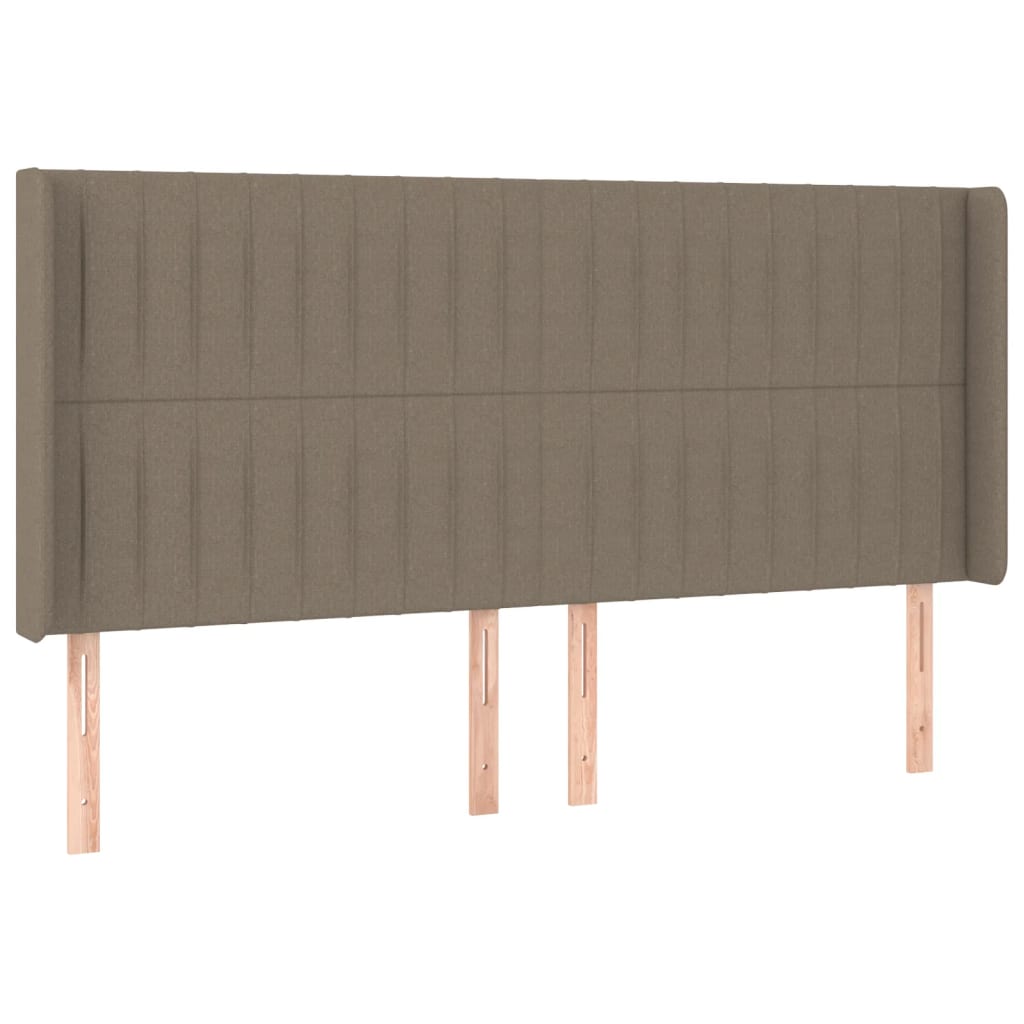 sengegavl med kanter 203x16x118/128 cm stof gråbrun