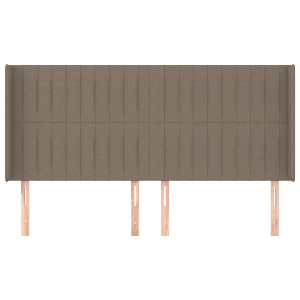 sengegavl med kanter 203x16x118/128 cm stof gråbrun