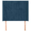 sengegavl med kanter 93x16x118/128 cm fløjl mørkeblå