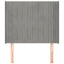 sengegavl med kanter 103x16x118/128 cm fløjl lysegrå