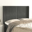 sengegavl med kanter 147x16x118/128 cm fløjl mørkegrå