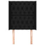 sengegavl med kanter 83x16x118/128 cm stof sort