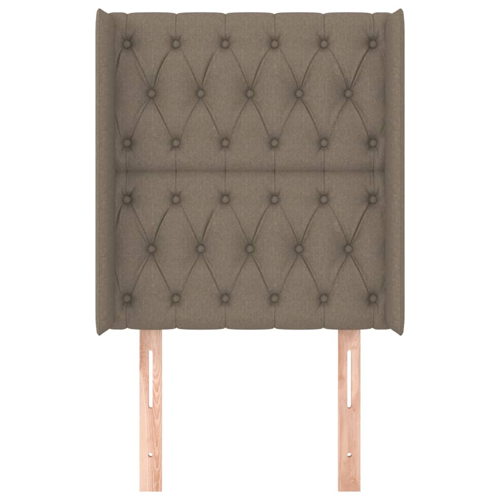 sengegavl med kanter 83x16x118/128 cm stof gråbrun