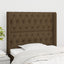 sengegavl med kanter 93x16x118/128 cm stof mørkebrun
