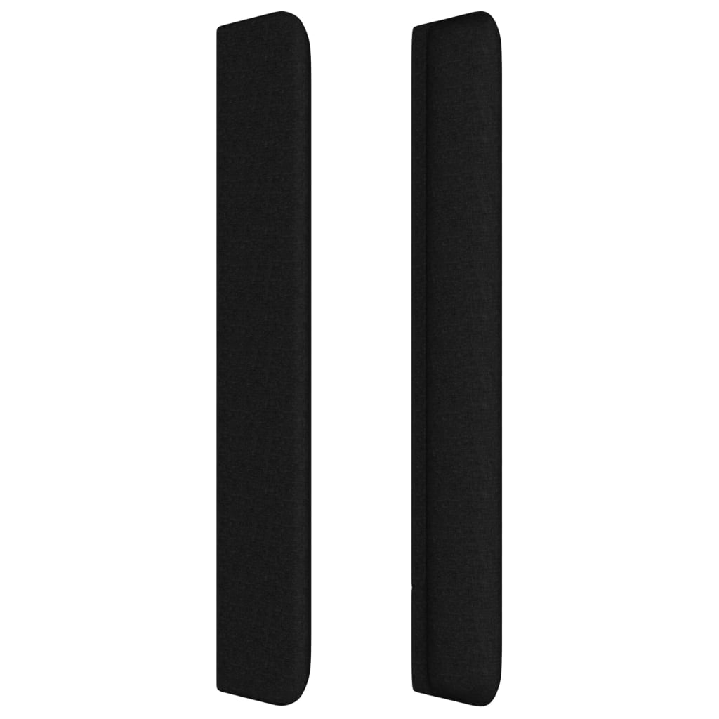 sengegavl med kanter 183x16x118/128 cm stof sort