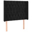 sengegavl med kanter 93x16x118/128 cm fløjl sort