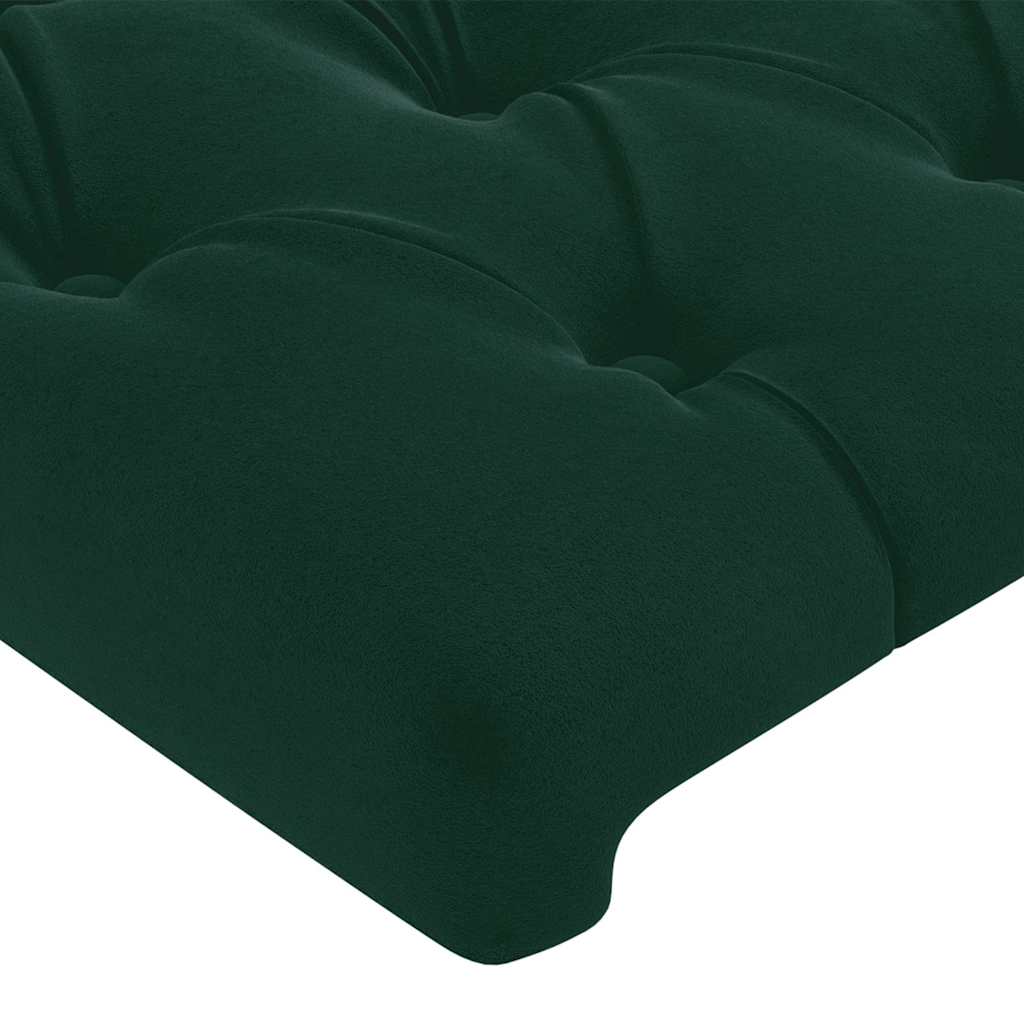 sengegavl med kanter 103x16x118/128 cm fløjl mørkegrøn