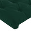 sengegavl med kanter 203x16x118/128 cm fløjl mørkegrøn