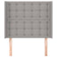 sengegavl med kanter 93x16x118/128 cm stof lysegrå