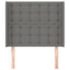 sengegavl med kanter 93x16x118/128 cm stof mørkegrå