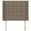 sengegavl med kanter 93x16x118/128 cm stof gråbrun