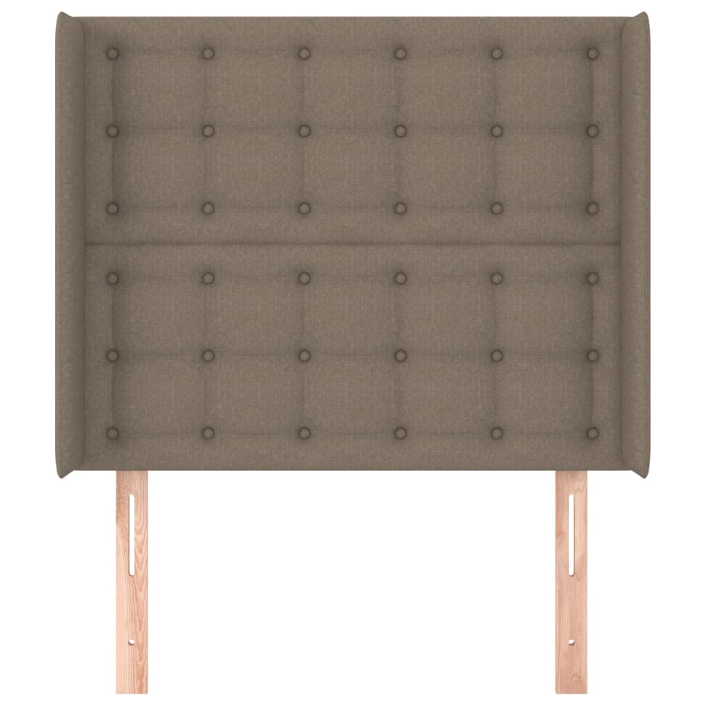 sengegavl med kanter 93x16x118/128 cm stof gråbrun