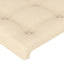 sengegavl med kanter 103x16x118/128 cm stof cremefarvet