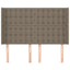 sengegavl med kanter 147x16x118/128 cm stof gråbrun