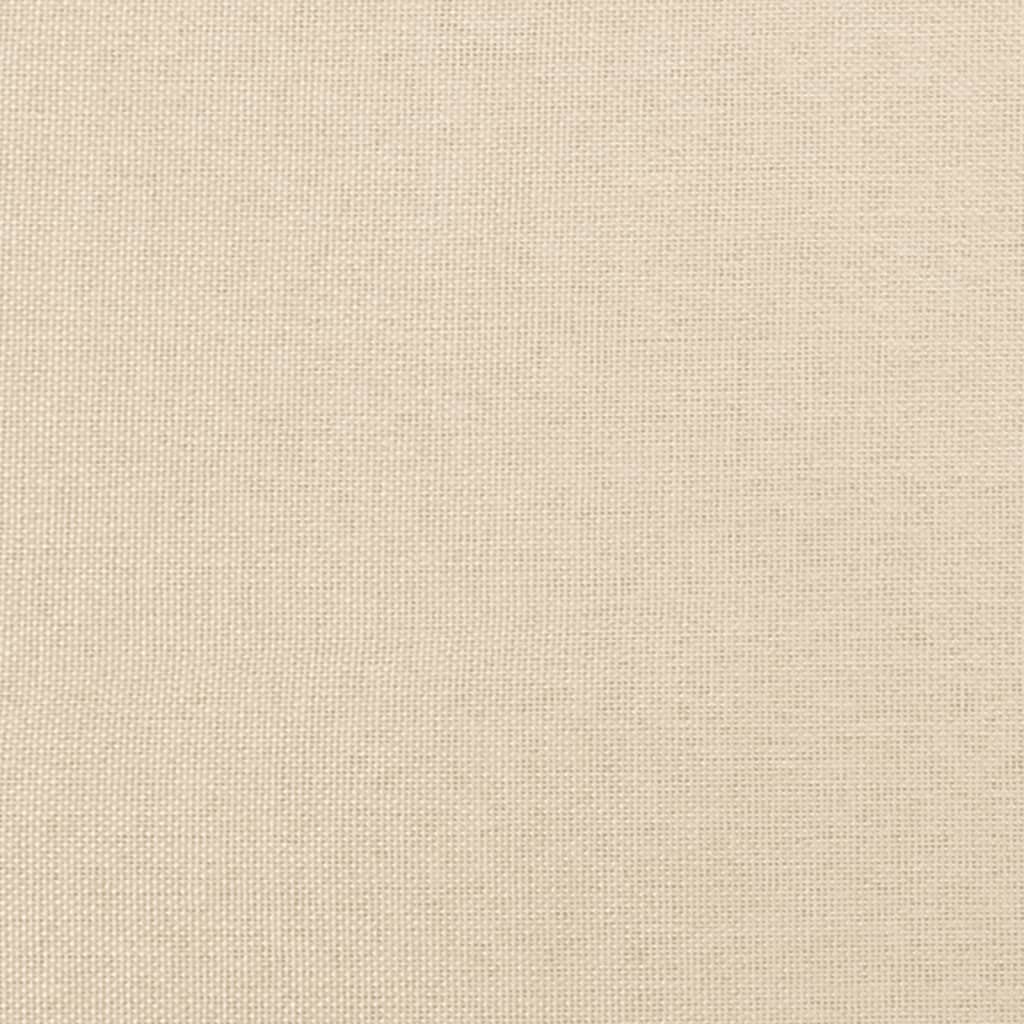 sengegavl med kanter 147x16x118/128 cm stof cremefarvet