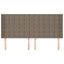 sengegavl med kanter 163x16x118/128 cm stof gråbrun