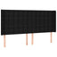sengegavl med kanter 183x16x118/128 cm stof sort