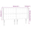 sengegavl med kanter 183x16x118/128 cm stof cremefarvet