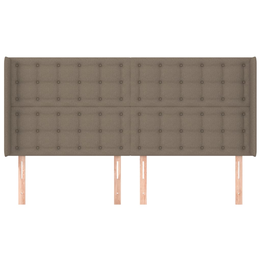 sengegavl med kanter 203x16x118/128 cm stof gråbrun