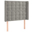 sengegavl med kanter 83x16x118/128 cm fløjl lysegrå
