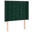 sengegavl med kanter 83x16x118/128 cm fløjl mørkegrøn