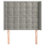 sengegavl med kanter 103x16x118/128 cm fløjl lysegrå