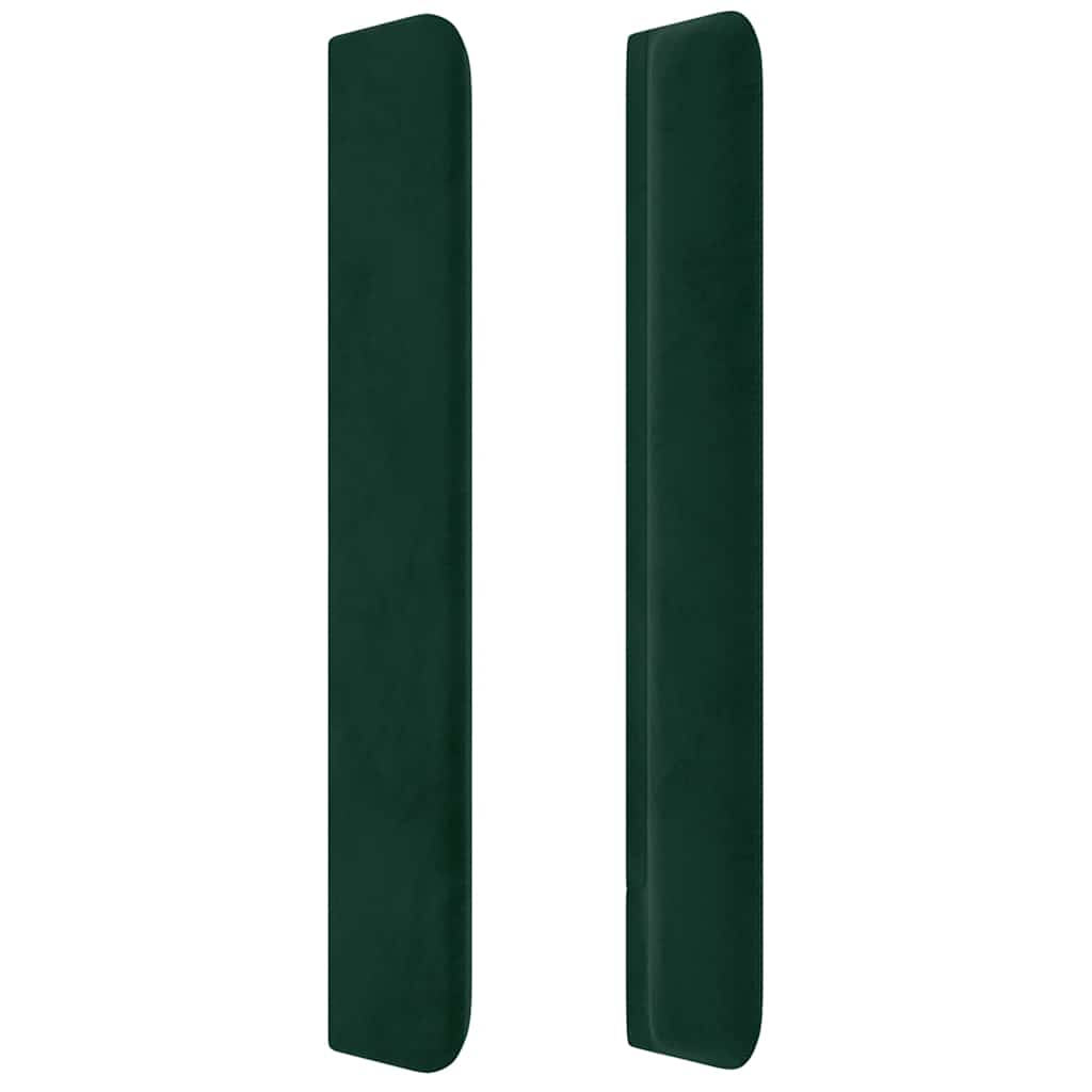 sengegavl med kanter 103x16x118/128 cm fløjl mørkegrøn