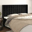 sengegavl med kanter 203x16x118/128 cm fløjl sort
