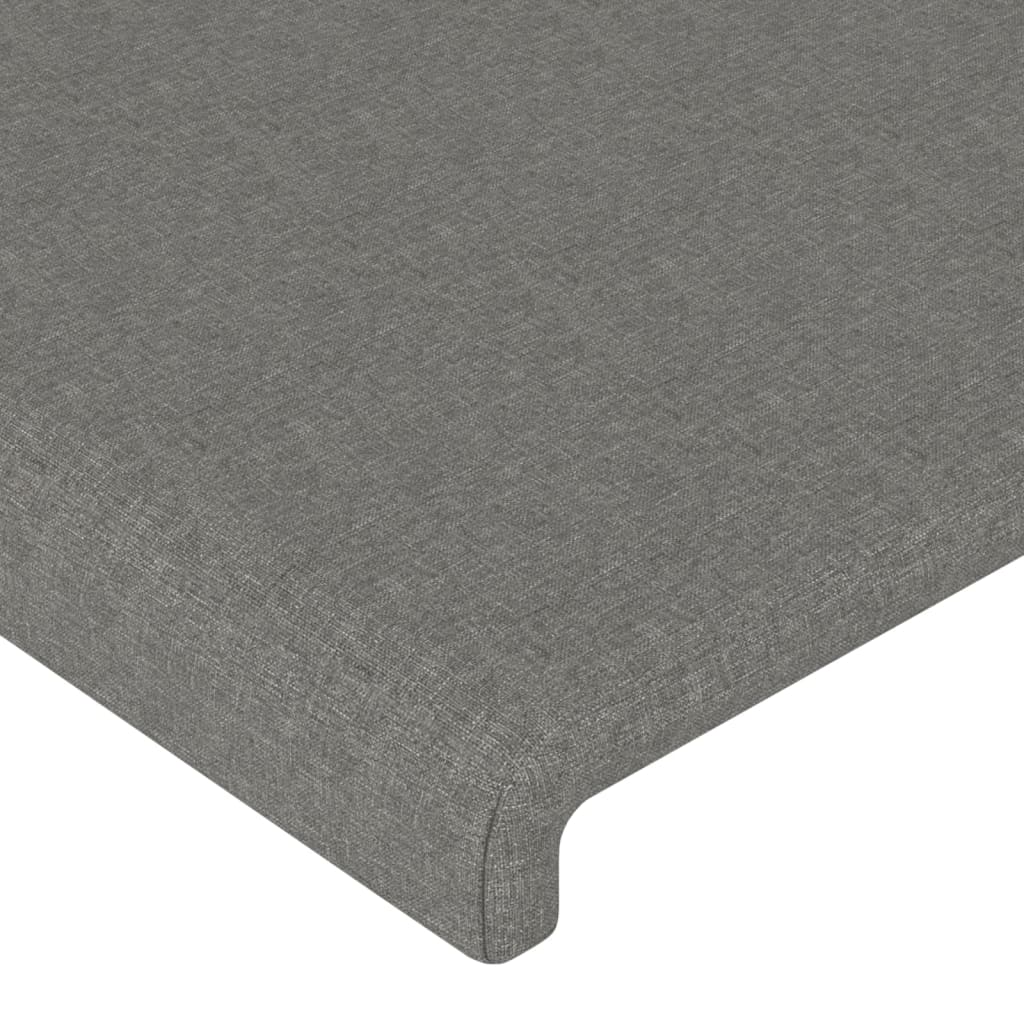 sengegavl med LED-lys 80x5x78/88 cm stof mørkegrå
