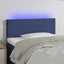 sengegavl med LED-lys 80x5x78/88 cm stof blå